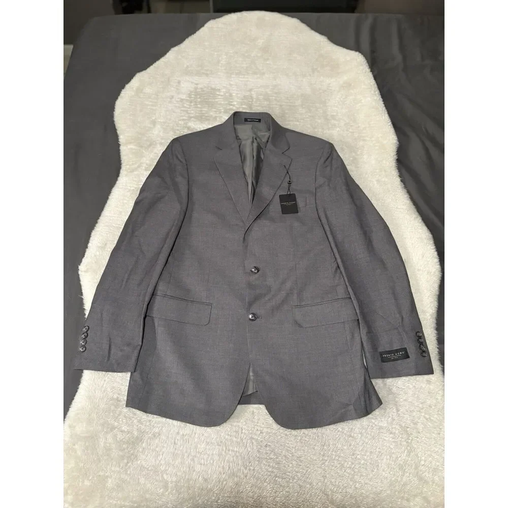 New Pronto Uomo Mens 2 Button Sport Blazer Gray Jacket Size 40L